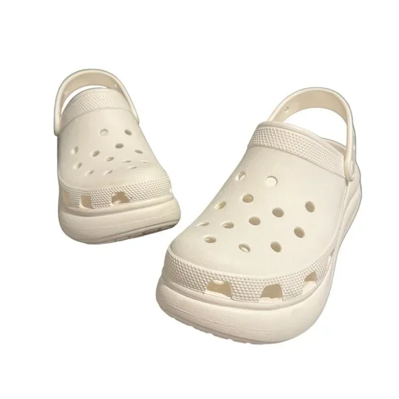 CROCS | Shoes | Crocs Classic Crush White Clogs Size 8m W  display picture 2